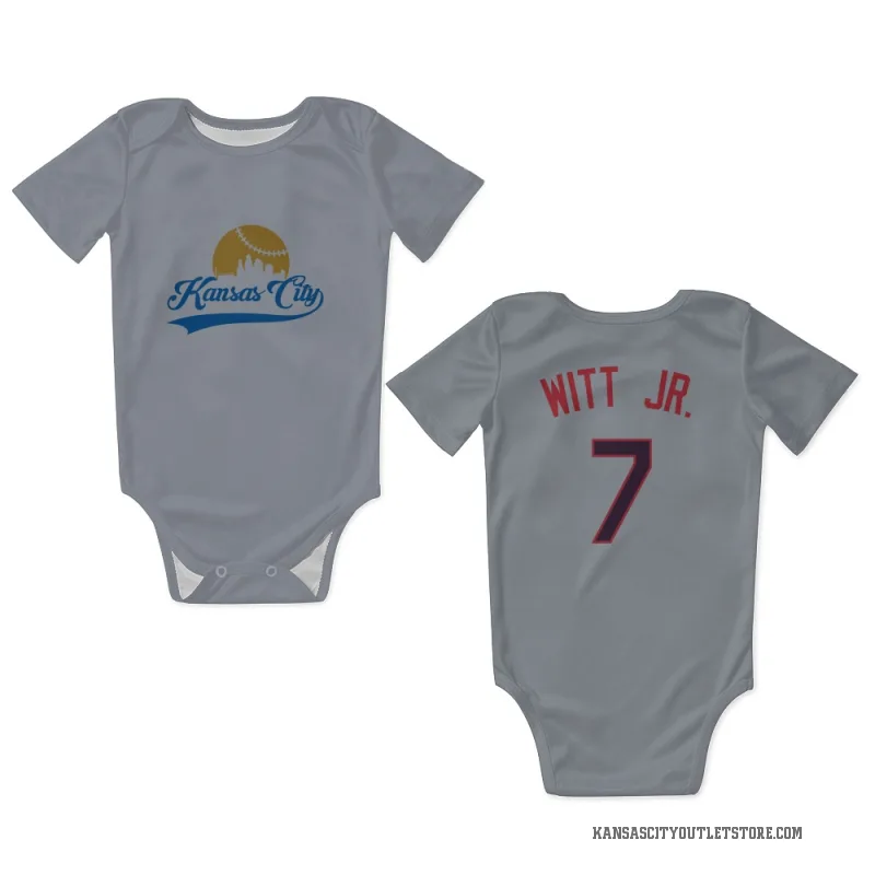 Bobby Witt Jr. Gray Kansas City Royals Newborn & Infant Bodysuit