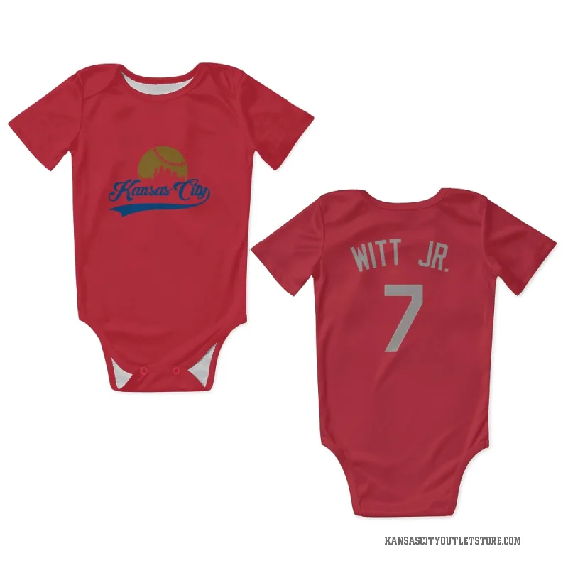 Bobby Witt Jr. Red Kansas City Royals Gray Newborn & Infant Bodysuit