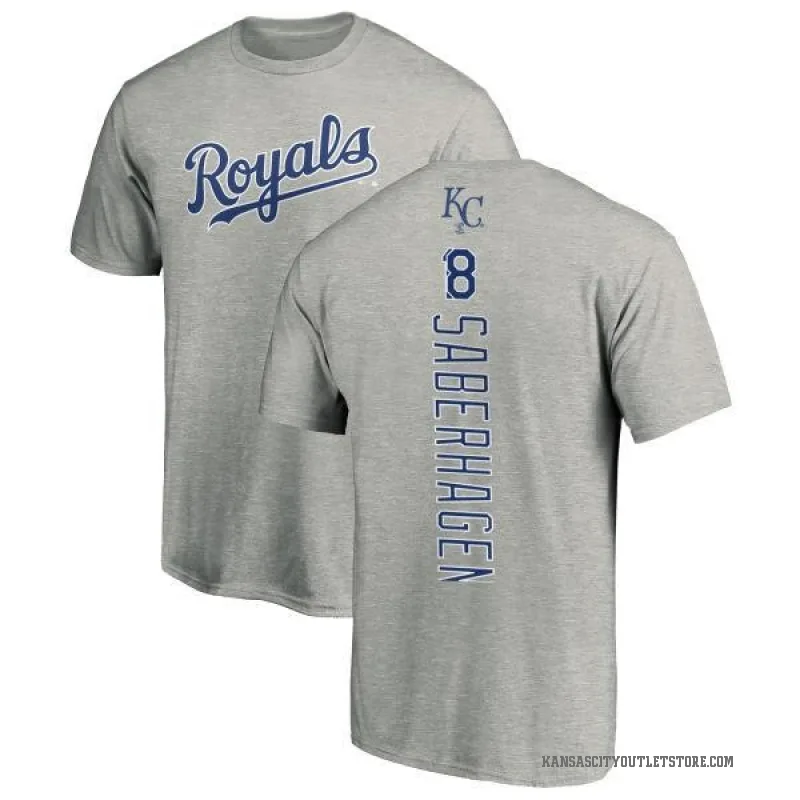 Bret Saberhagen Men's Royal Kansas City Royals Backer T-Shirt - Ash