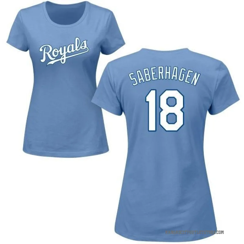 Bret Saberhagen Women's LightBlue Kansas City Royals Roster T-Shirt - Light Blue