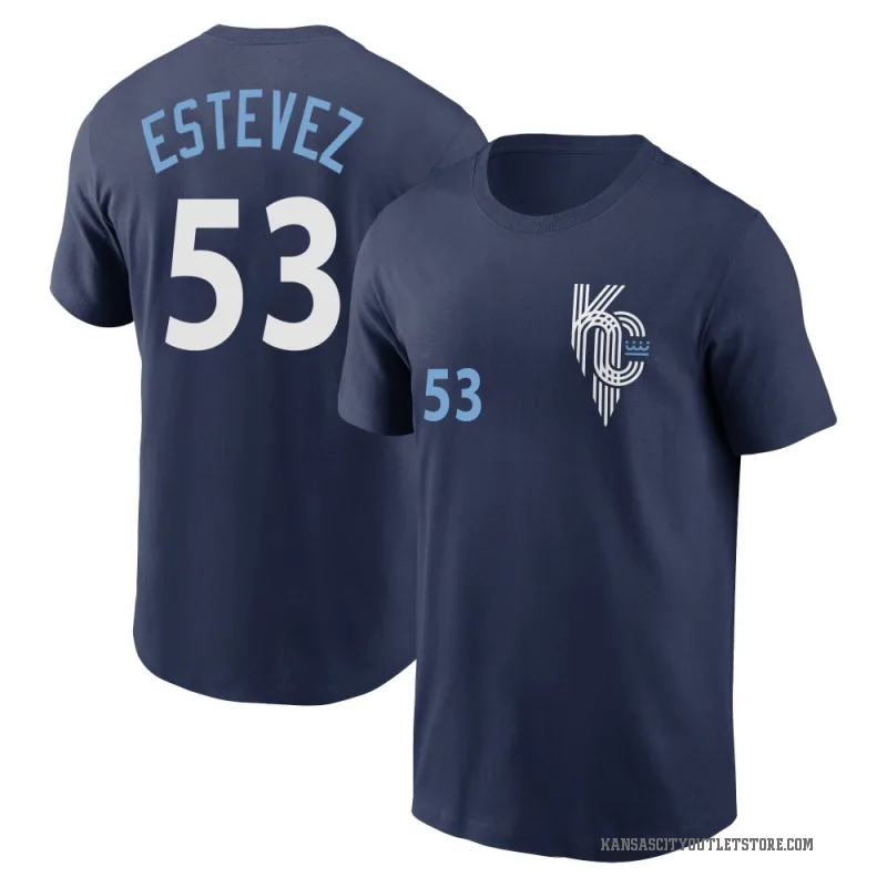 Carlos Estevez Youth Navy Kansas City Royals 2022 City Connect T-Shirt