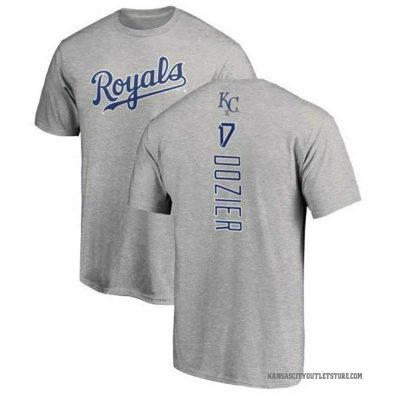 Hunter Dozier Men's Royal Kansas City Royals Backer T-Shirt - Ash