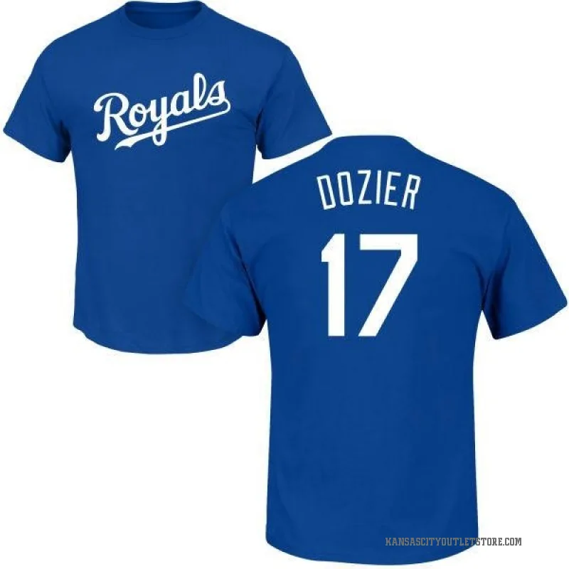 Hunter Dozier Men's Royal Kansas City Royals Roster T-Shirt -