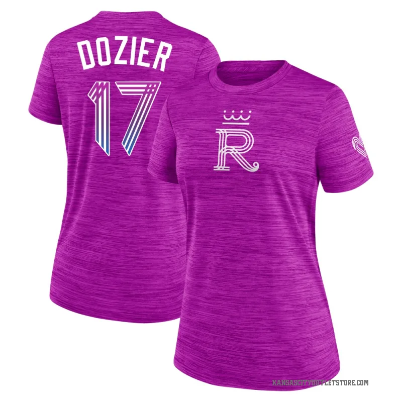 Hunter Dozier Women's Purple Kansas City Royals 2026 City Connect Game Day Velocity T-Shirt
