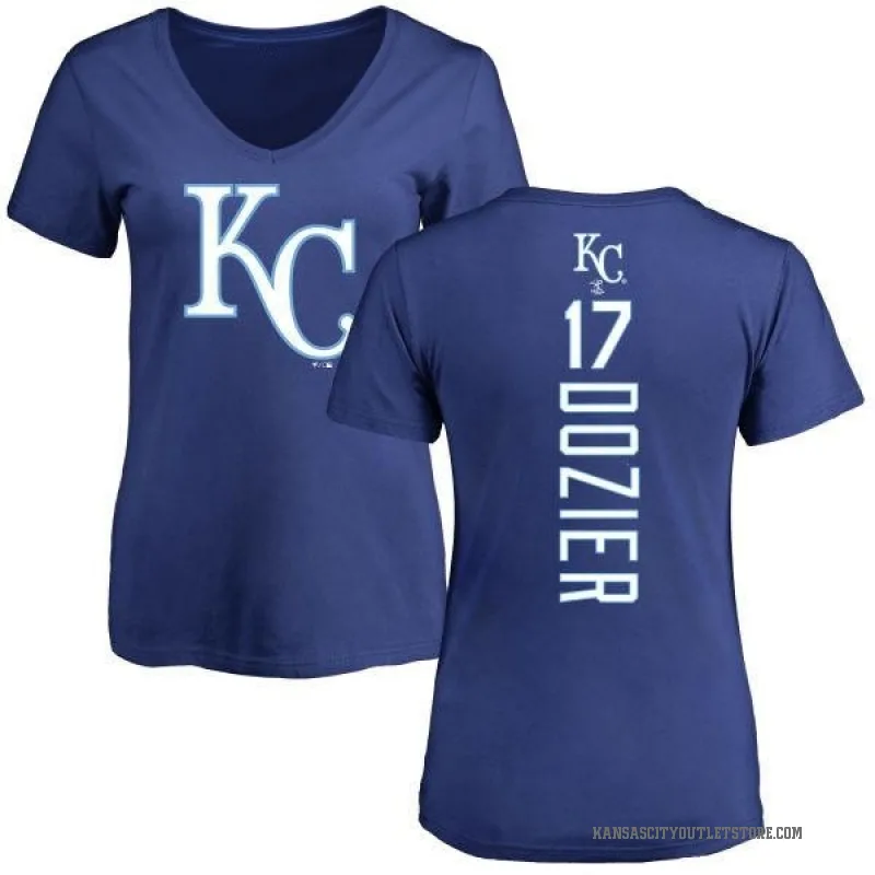 Hunter Dozier Women's Royal Kansas City Royals Backer Slim Fit T-Shirt -