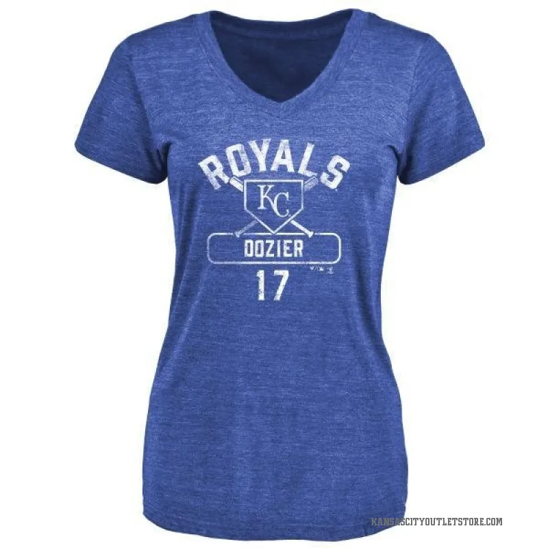 Hunter Dozier Women's Royal Kansas City Royals Base Runner T-Shirt -
