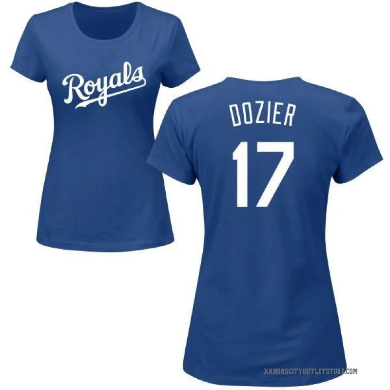 Hunter Dozier Women's Royal Kansas City Royals Roster T-Shirt -