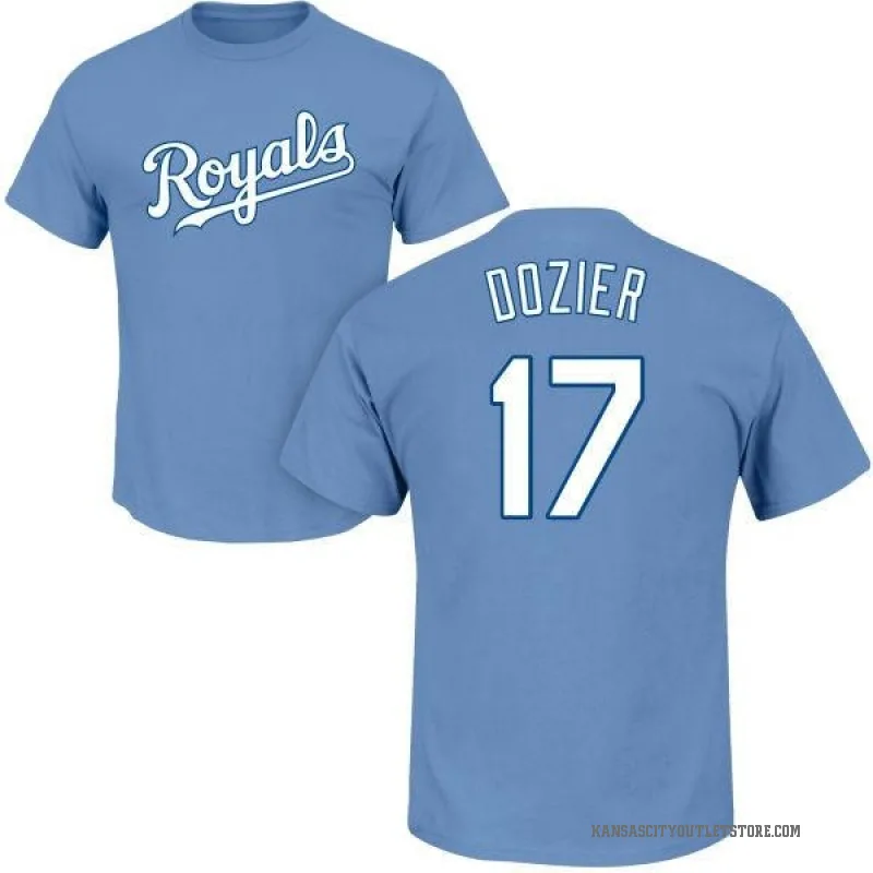 Hunter Dozier Youth LightBlue Kansas City Royals Roster T-Shirt - Light Blue