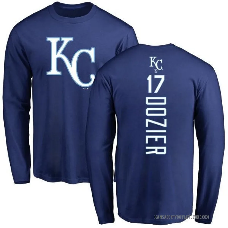 Hunter Dozier Youth Royal Kansas City Royals Backer Long Sleeve T-Shirt -