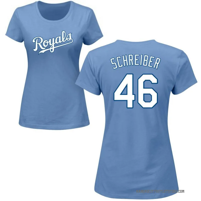John Schreiber Women's LightBlue Kansas City Royals Roster T-Shirt - Light Blue