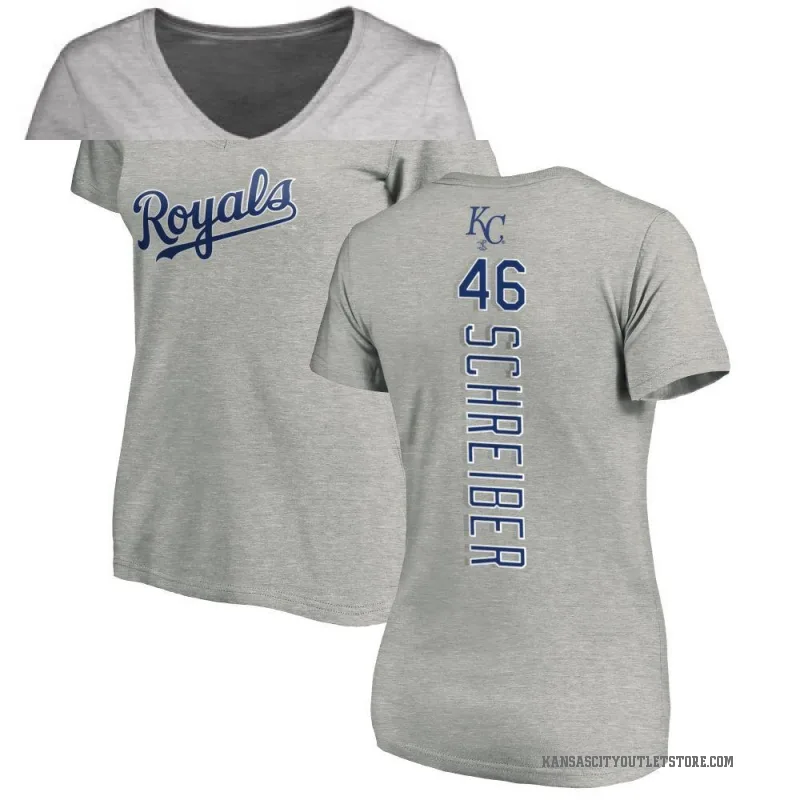 John Schreiber Women's Royal Kansas City Royals Backer Slim Fit T-Shirt - Ash